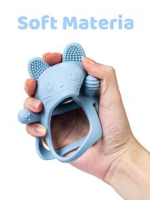 1 包婴儿出牙玩具，婴儿玩具硅胶出牙手套，带有可爱猫咪图案，婴儿出牙咀嚼玩具，缓解出牙不适，新妈妈理想的婴儿旅行必需品出牙玩具婴儿玩具，出牙玩具，婴儿出牙胶，新生儿玩具，婴儿旅行玩具，出牙玩具