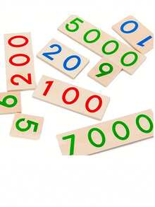 1-9000 Wooden Number Cards Early Education Toys, Montessori Math Toys, Children's Teaching Aids - Multicolor - View 6