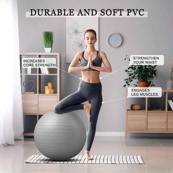 1pc Purple Yoga Ball, Fitness Ball, Therapy Ball, Mini Fitness Ball, Core Ball, 5 Sizes Fitness Ball, Mini Stability Ball, Yoga, Workout, Bending, Core Training And Physical Therapy, Improve Balance, Pregnancy Ball, Physical Therapy, Balance, Stability, Fitness, Office Ball Chair, Smooth Surface