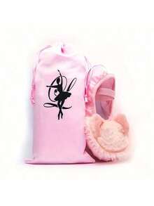 1/3pcs Pink/Black Portable Ballet Shoes Storage Bag, Gymnastics/Ballet Dancer Drawstring Handbag, Reusable Stylish Dance Bag - Multicolor - View 7