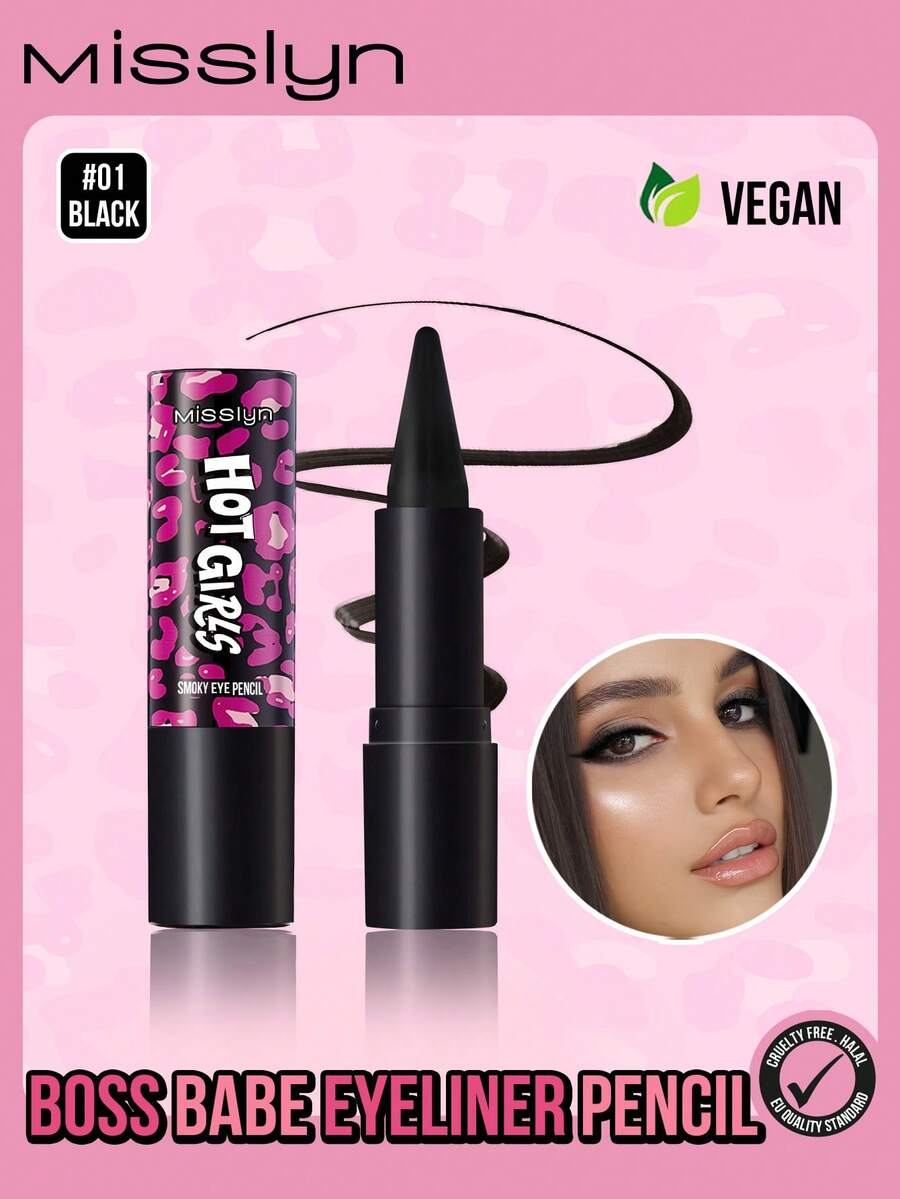 MISSLYN-Boss Babe Eyeliner Pencil, Eyeliner, Eyeliner And Eyeshadow 2-IN-1, Multiple-Use, Creamy Texture, Smoky Eyes Pencil, Matte Eyeliner Pencil, Blendable Smooth, Smooth Color Development, Highly Pigmented, Smudge-Able, Easy To Use, Beginner-Friendly, Precise Drawing, Smoky Makeup, Deep Eyes, Hazy Eye Makeup, Multi-Level Smudge-Dyeing, Graduation, Party, Travel, Summer, Portable, Autumn, Commute, Daily Use, Vegan - #01 - 查看 1