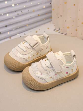 1 Pair Baby Comfortable Cute Anti-Kicking Flat Casual Shoes, Suitable For Daily Wear And Outdoor, All Seasons