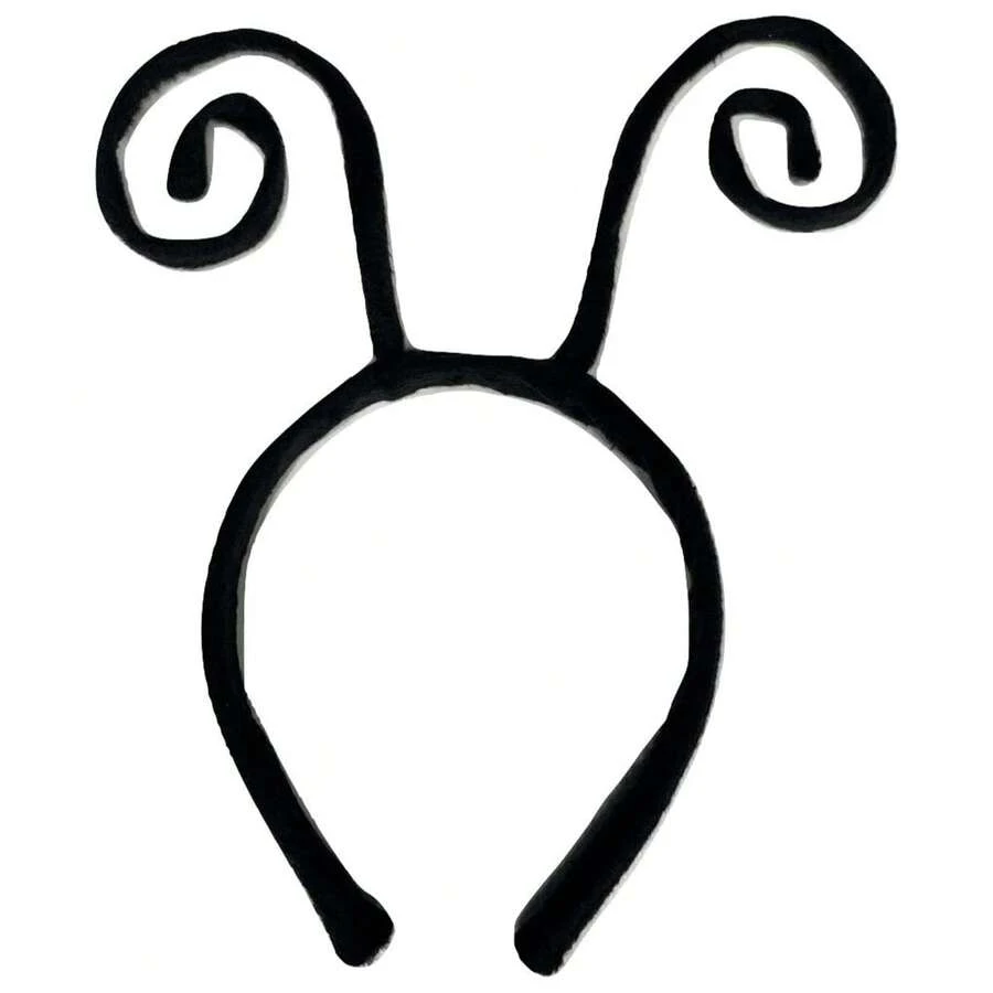 1 件黑色天鹅绒蠕虫触角头带 | 瓢虫蜜蜂昆虫头带服装配饰，男女通用成人尺寸，开学季