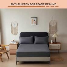 "26cm Extra Deep Pocket Plain Fitted Sheet - Microfiber, Super Soft Breathable, All UK Sizes" - Beige - View 5