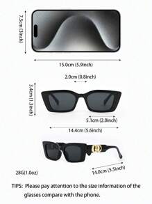 2pcs Women's Luxury High-End Fashion Eyeglasses Set, Made Of Quality Materials, Comfortable To Wear, Suitable For Daily Life, Street Photography, Parties, Beach Vacations, And Outdoor Travel