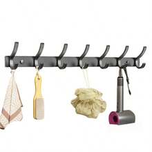 门上挂钩，无需钻孔壁挂式衣帽架，衣帽架，玄关衣橱挂钩，多功能家用衣架 - 彩色 - 查看 14