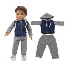 (New Arrival) 18-Inch American Girl Doll Clothes, 2pcs Set Denim Jacket And Sports Outfit - Multicolor - View 2