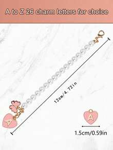 1pc Cute Butterfly Pearl Chain Letter Pendant Accessory, Cup Decor, Pearl Chain, Initial Jewelry, Adorable & Fashionable ID Decoration, Suitable For Handled Glass Cups, Keychain Bag Charms, Cup Accessories, Y2K, Suitable For Party Decor, Gifts, Outdoor