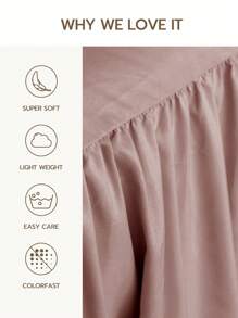 1pc Bed Skirt, Bedding, Soft & Breathable Bed Sheet With Ruffled Hem And Elastic Band, Comfortable Sleep, Lightweight & Elegant, Cloud-Like Soft Texture, Fits Twin, Full, Queen, King Size Beds, Machine Washable, Princess Style Room Decor - Dusty Pink - View 2