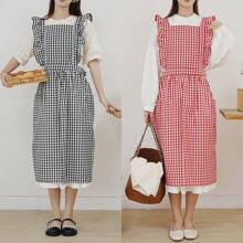 1 Pieza Delantal, Estilo Vintage Talla Grande para Mujer con Volantes, 2 Bolsillos, Ajustable con Cordones Plisados y Encaje, Adecuado para Limpieza del Hogar/Cocina/Actividades al Aire Libre/Restaurante, Cafetería, Floristería, Estudio de Arte, Salón de Belleza y Otros Lugares de Trabajo