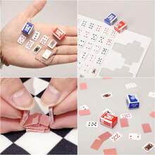54pcs/Set[Miniature Playing Cards]Mini Multi-Person Card Games, Collection And Entertainment! Travel Playing Cards, Toy House Decor, Holiday Party Supplies, Small Cards, Cute & Fun Party Favors. Unassembled Playing Cards Provide You With An Interesting And Unique Activity For Assembly, Accompanied By A Playing Card Storage Box. Card Games Suitable For Family Game Nights Or Parties - Multicolor - View 12