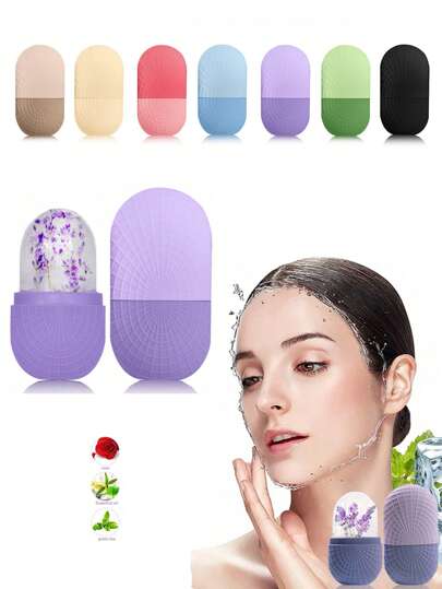 Rouleau de massage facial en silicone, rouleau de beauté faciale glacé, masseur facial, manche ergonomique, noyau de gel réfrigérant, soins de la peau et massage facial, outil de soins de la peau réutilisable et étanche, pour un éclat naturel, beauté, produits de soins de la peau, spa, soins personnels, outils de soins de la peau, soins du visage, fournitures d'esthéticienne, massage, outil de massage du visage, rouleau facial, rouleau glacé, rouleau glacé pour le visage