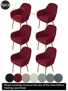 1 件卡其色纯色提花条纹弧形，经典简约设计，高弹性防尘可拆卸可洗全罩椅套，适用于酒店、客厅、书房、餐厅、日常使用，米色、黑色、秋季装饰、房间装饰、返校、学校用品 - 彩色 - 查看 19