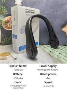 AIRPROSSING 1pc Neck Hanging Fan, Portable Bladeless Neck Fan With 5 Adjustable Speeds And LED Display, Suitable For Students, Office, Outdoor Travel, Perfect Gift