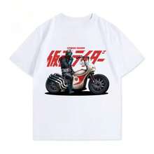 Cartoon Animation Surrounding Joint Cotton Summer Men's Women Short-Sleeved Casual Shoulder Lovers T-Shirt TrendSS Brand Casual - 白色 - 查看 1