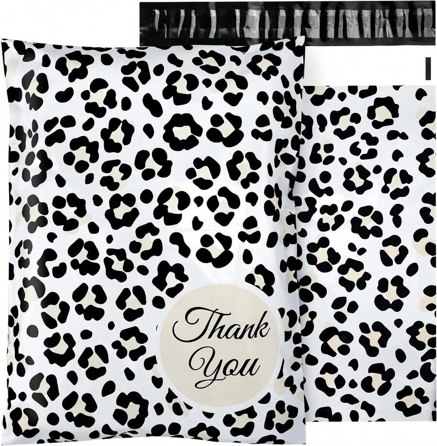 Leopard Print Poly Mailers,50Pcs Shipping Bags 14.5 X 19 Thank You Print, Fashionable & Durable, For Express Delivery,  Plastic Mailing Bags,Logistics Shipping Package Back To School - Cheetah Claw - View 1