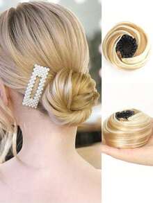 Brownish Black Fake Hair Buns Extensions Bird Nest Hair Clips Hair Accessories Ballet Bun Synthetic Donut Chignon Updo Hairpieces Expandable Bun Fixed Hair Claw Vintage Retractable Ponytail Holder Hairpin Buckles For Women Girls(3Inch)