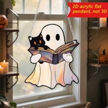 Halloween Ghost Sunlight Catcher, 2D Flat Acrylic Hanging Decoration, Suitable For Hanging In Corridors, By Windows, Outdoor Gardens, Study Rooms, Bedrooms, Living Rooms, Etc. Halloween Gift, Autumn Decoration Home Decor Halloween Decor Room Decor