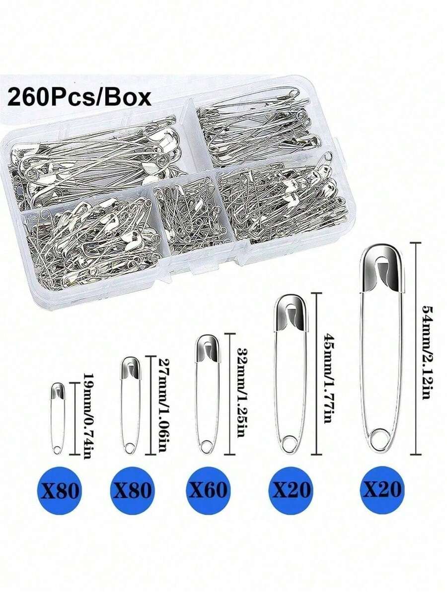 10-500pcs Steel Safety Pin, Modern Minimalist Safety Pin Set For Home - Silver - View 1