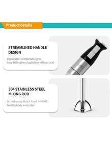 LAC 1pc European Plug Electric 4-In-1 Handheld Immersion Blender Set, Dual Speed Mixer With Food Chopper, Milk Frother, Whisk, Smoothie Maker For Home