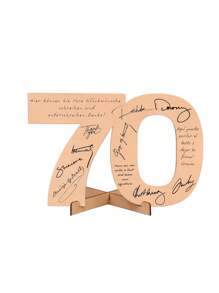 1 Handmade Wooden Digital Greeting Card With Sturdy Base -18 Years Old, 20 Years Old, 30 Years Old, 40 Years Old, 50 Years Old, 60 Years Old Milestone Birthday And Anniversary Message Book - With Blessings