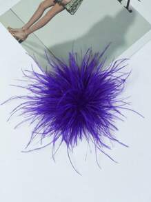 15cm High-Quality Retro Classic Faux Ostrich Feather Lapel Brooch Pin, Fashion Versatile Clothing Accessory Gift - Flower - View 37
