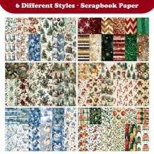 12-Sheet Merry Christmas Scrapbooking Base Paper Set​​ – Featuring Snowman, Leaf, And Snowflake Designs, This Christmas-Themed Craft Paper Serves As A Versatile Background For Journal Collages, DIY Gift Wrapping, And Holiday-Themed Projects.