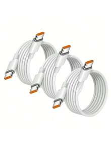 NNBILI 1/3 件通用 120W 10A 快速充电器 PD 双 Type C 快速充电线数据线兼容 15 Pro 16 Pro Max 兼容三星兼容华为（注意：兼容型号的充电速度请参考详细图片最后文字） Nan 快速充电