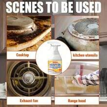 Kitchen Oil Stain Cleaning Spray Heavy Oil Stain Cleaning Agent Range Hood Kitchen Utensils Decontamination Cleaning - 黃色 - 查看 6