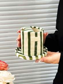 1 pieza Taza de café cerámica con asas y diseño de rayas verticales, forma asimétrica al estilo minimalista europeo, hecha a mano con alta estética, taza multiusos y aislada, adecuada para el hogar, restaurante, café, fiesta y como regalo - Multicolor - Ver 21