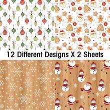 24pcs Christmas Theme Scrapbook Paper Pad - Vibrant Holiday Patterns Craft Paper For Scrapbooking, Card Making, Photo Album Decor - Perfect For Crafting And Gift Giving