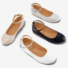 SUNCOM Girls Dressy Ballet Flats With Ankle Strap – Lightweight Non-Slip Mary Jane Shoes For Party, Dance & Formal Wear, Toddler/Little Kid/Big Kid - 黑浦 - 查看 6