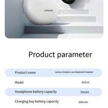 Lenovo EA210 True Wireless Earbuds – 13mm Dynamic Driver For Dolby-Level Stereo Sound, Ultra-Low Latency Gaming & HD Calls, 30H Playtime With 200mAh Charging Case, Comfort Fit For Sports & Music