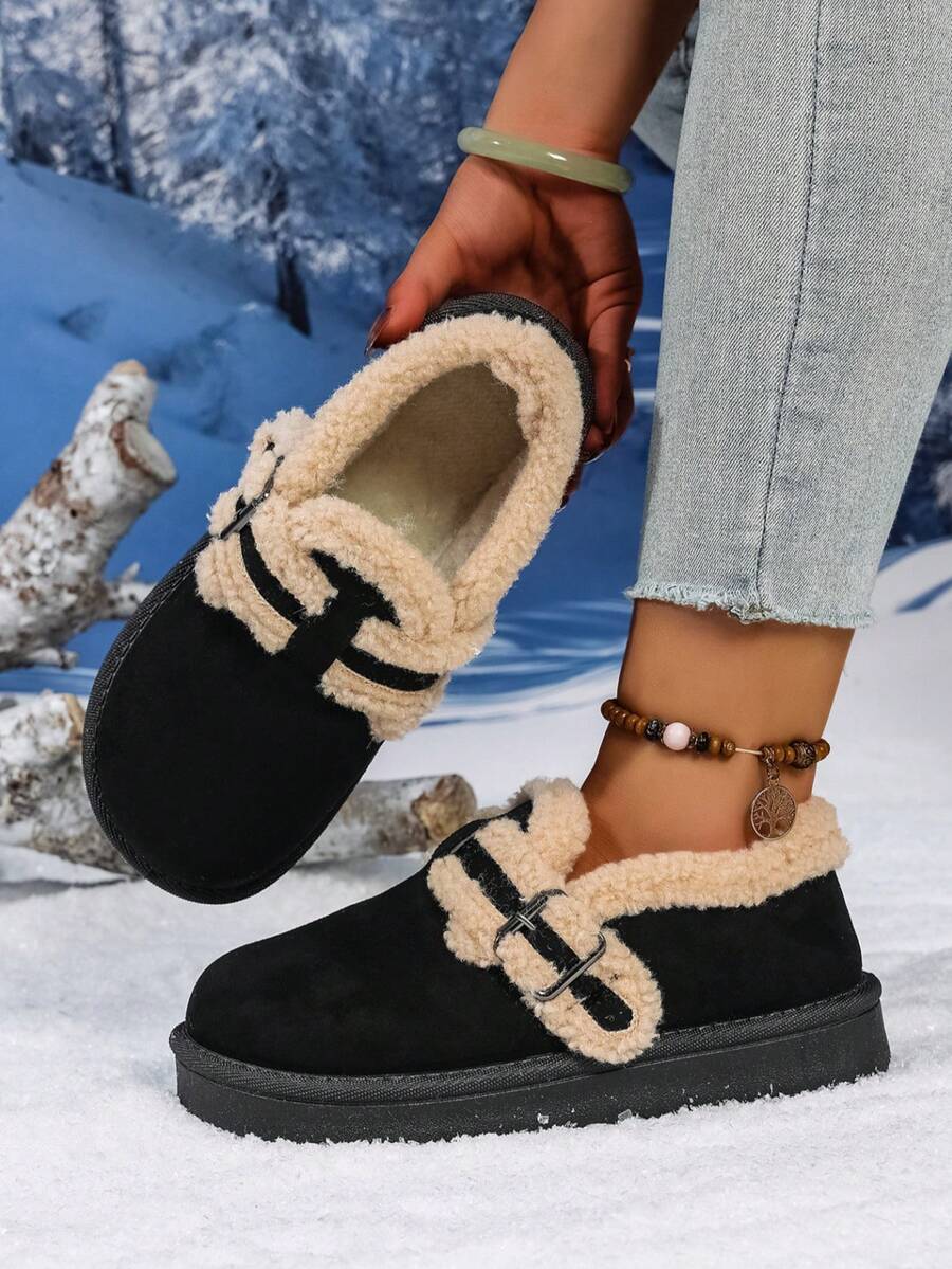 Botas de Neve de Sola Grossa Estilo Boêmio para Mulheres, Novos Sapatos de Inverno com Forro de Pele