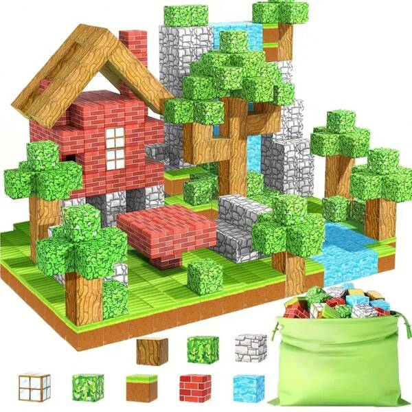 Magnetische Bauklötze, ein sensorisches Geschenk mit magnetischen kubischen Blöcken, ein magnetisches Konstruktionsspielzeug, ein erweitertes MINT-Geschenk, das Kindern dabei hilft, kognitive Fähigkeiten zu entwickeln - das perfekte sensorische Geschenk für Jungen und Mädchen, mit Magneten und Würfeln, endloser Spaß, zufällige Farben