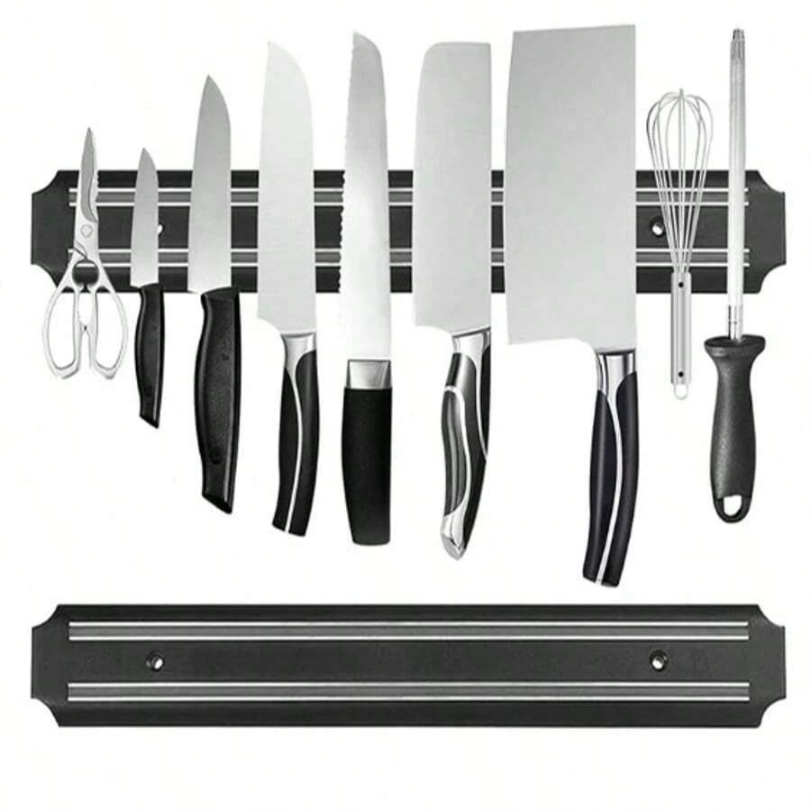 全新木纹磁性刀架，仿木磁性刀架，免钻塑料磁性刀具收纳 - 彩色 - 查看 1