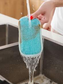 Esponja de cocina de alta densidad para limpiar platos y la cocina, borrador de esponja de poliuretano multifuncional, cepillo de cocina reutilizable y lavable para limpiar ollas y platos sin desprendimiento, paños de limpieza de cocina de varios colores para platos, ollas, sartenes - Frotado suave, para superficies delicadas, cepillo para lavar platos