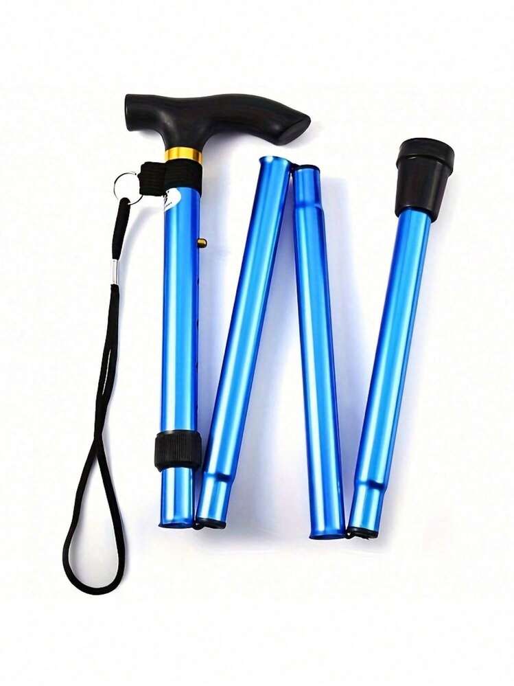 1pc Adjustable Aluminum Walking Canes - Foldable Lightweight Travel Stick With Ergonomic Handle & Anti-Slip Rubber Tip, Collapsible To For Seniors/Hiking/Daily Use - Mobility Aid, Elderly Support, Hiking Trekking Pole, Airport Travel Essential, Folding Cane, Lightweight Walking Stick, Travel Accessories, Senior Gift Idea! - Simple Version - View 9