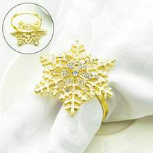 1 قطعة/6 قطع/12 قطعة من حلقات المناديل ذات العناصر الكريسماسية، حلقات معدنية ذهبية دائرية، حاملات مناديل بلون واحد صلب، حلقات معدنية مصقولة من السبائك، بتصميم منقوش مجوف، ديكور عيد الميلاد، ديكور طاولة الطعام، حفلات الزفاف والأعياد والولائم - متعدد الألوان 1 - مشاهدة 7