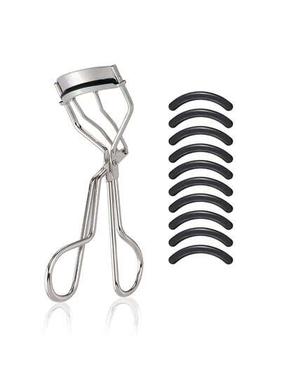 1 Stainless Steel Eyelash Curler + 10 Black Silicone Pads - Curl Eyelashes For Perfect Eyelashes - Gentle - Includes Replacement Pads Makeup Tools, Beauty And Health, Mother's Day Gift,Makeup,Cheap,Room Decor,Vanity,Travel,Bedroom,Makeup Accessories,Eyelash Curler,Cheap,Stocking Stuffers,Makeup,Makeup Tools,Cheap Stuff,Gifts,Gifts For Women,Christmas Gifts