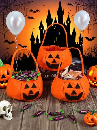 1 个万圣节礼品袋、带手柄的无纺布南瓜形手提袋、带手柄的万圣节讨糖手提袋、节日黄色南瓜袋、万圣节鬼节装饰南瓜袋、3D 南瓜袋、手提包、请求糖果袋、礼品袋、万圣节产品、用于 DIY、浴室、酒吧、办公室、室内、万圣节派对用品、秋季家居装饰、派对装饰、化妆服装道具。