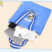 Miniso Snoopy Seaside Diary Series Blue Square Shoulder Shopping Bag, Square Design Offers Large Capacity, Convenient And Fashionable For Daily Outings (1 PC) - Blue - View 2