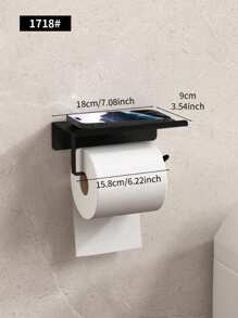 Space-Saving Bathroom Organizer Box, Floor-Standing Toilet Paper Holder With Cleaning Brush And Tissue Rack, Moisture-Proof Wall-Mounted Storage Rack For Easy Access - Multicolor - View 12