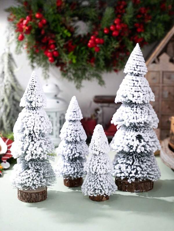 1 قطعة شجرة عيد الميلاد الصغيرة، لوازم ديكور مشهد عيد الميلاد، شجرة عيد الميلاد من السيدار للزينة على المكتب، شجرة عيد الميلاد اصطناعية للزينة على المكتب في أيام الأعياد