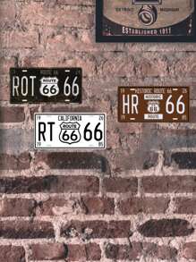 1pc Vintage American License Plate, Route 66 Wall Tinplate, Funny Street Metal Tin Sign, Route 66 Sign, Man Cave Car Plaque, Funny License Plate For Men/Women Car, Home Garage Bar Cafe Shop Art Wall Decor, Perfect Gift For License Plate Collector, Water-Proof 12x6inch