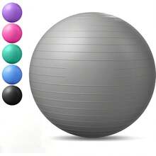 1pc Purple Yoga Ball, Fitness Ball, Therapy Ball, Mini Fitness Ball, Core Ball, 5 Sizes Fitness Ball, Mini Stability Ball, Yoga, Workout, Bending, Core Training And Physical Therapy, Improve Balance, Pregnancy Ball, Physical Therapy, Balance, Stability, Fitness, Office Ball Chair, Smooth Surface - Silver - View 6