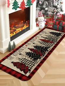 1/2 Stücke Set, Weihnachts-Küchenmatte Weihnachts-Büffel-Karo-Küchenmatte, maschinenwaschbar, hochwertiges weiches Material, perfekt für Waschküche, Schlafzimmer, Flur, Badezimmer - Weihnachtsdekoration, saubere Küchenmatte für Weihnachtsferien Küche Badezimmer Eingang Heim Ornament Geschenk