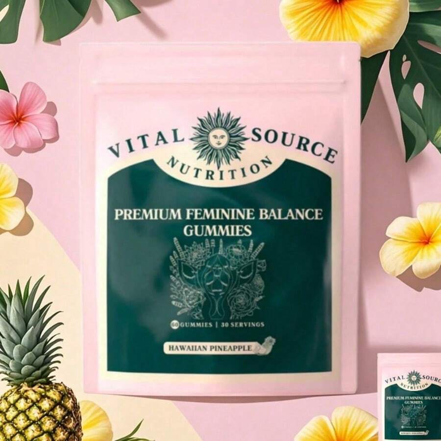 Miriyalyad Vital Source Feminine Balance Gummies - Women's Health Probiotics For PH & Immune Support & Natural Pineapple Flavo Hawaiian Pineapple-60 Gummies - 1 CÁI - Xem 1