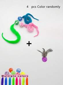 Jouet Pour Chat En Forme De Chenille Avec Balle Élastique Pour L'auto-divertissement