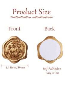 10/30/50/100 Wax Seal Stickers, Wedding Invitation Envelope Seal Stickers, Self- Adhesive Antique Gold Stickers, Perfect For Invitation, Envelopes, Gift Wrapping, Party, Christmas - Bronze - View 36